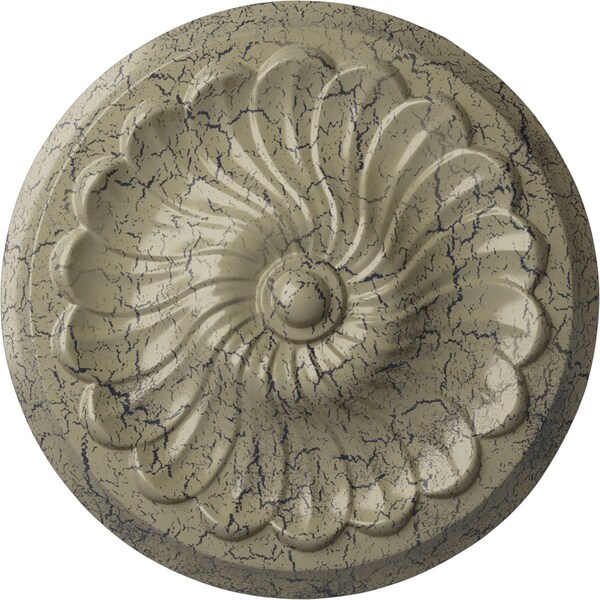 Ekena Millwork Flower Spiral Ceiling Medallion (Fits Canopies up to 2"), 12 1/4"OD x 2 1/4"P, Castle Stone Crackle CM12FLCSC - main